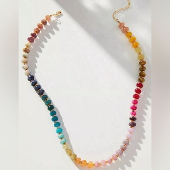 Beaded summer boho necklace N451 - Picture 1 of 3